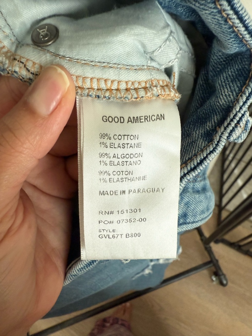 Good American High-Rise Distressed Straight Jeans - Medium Wash - Picture 9 of 10